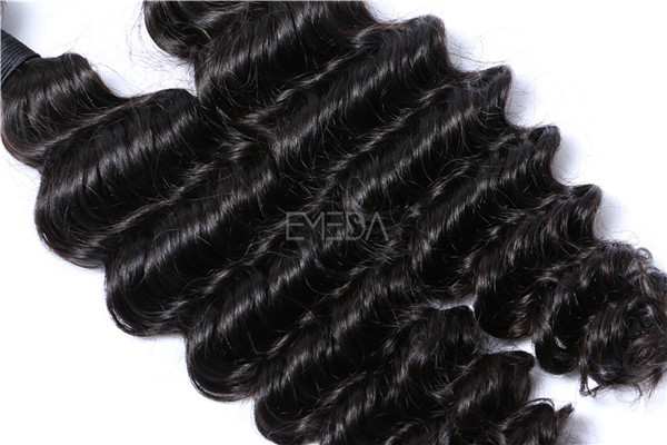 Popular real human hair unprocessed virgin deep wave hair with closure WJ028